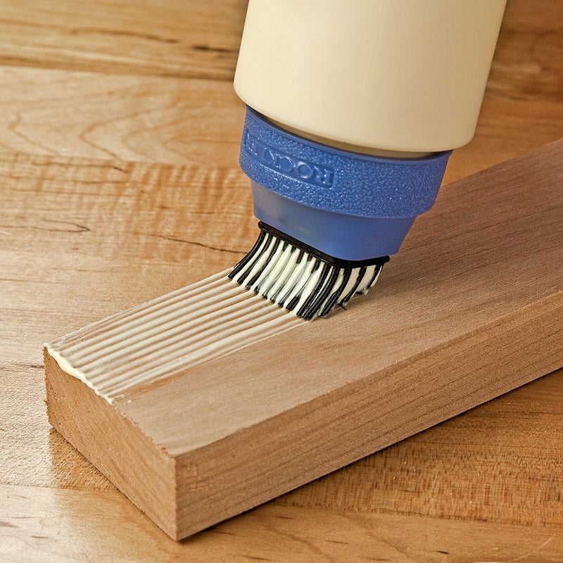 Rockler Wood Glue Applicator Set â€“ Wood Working Glue Bottle (8oz) w/Glue Spout & Red Cap, Glue Line Centering Attachment, Silicone Glue Brush, & More â€“ Easy to Clean Bottle with Brush Applicator - Image 4
